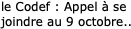 le Codef : Appel à