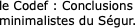 le Codef : Conclusions minimalistes