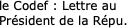 le Codef : Lettre au